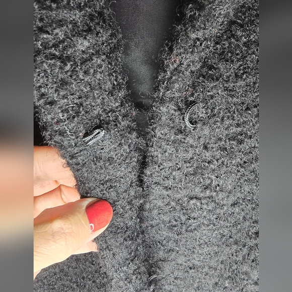 Eileen Fisher Wool Blend Black Coat Blazer - Picture 5 of 8